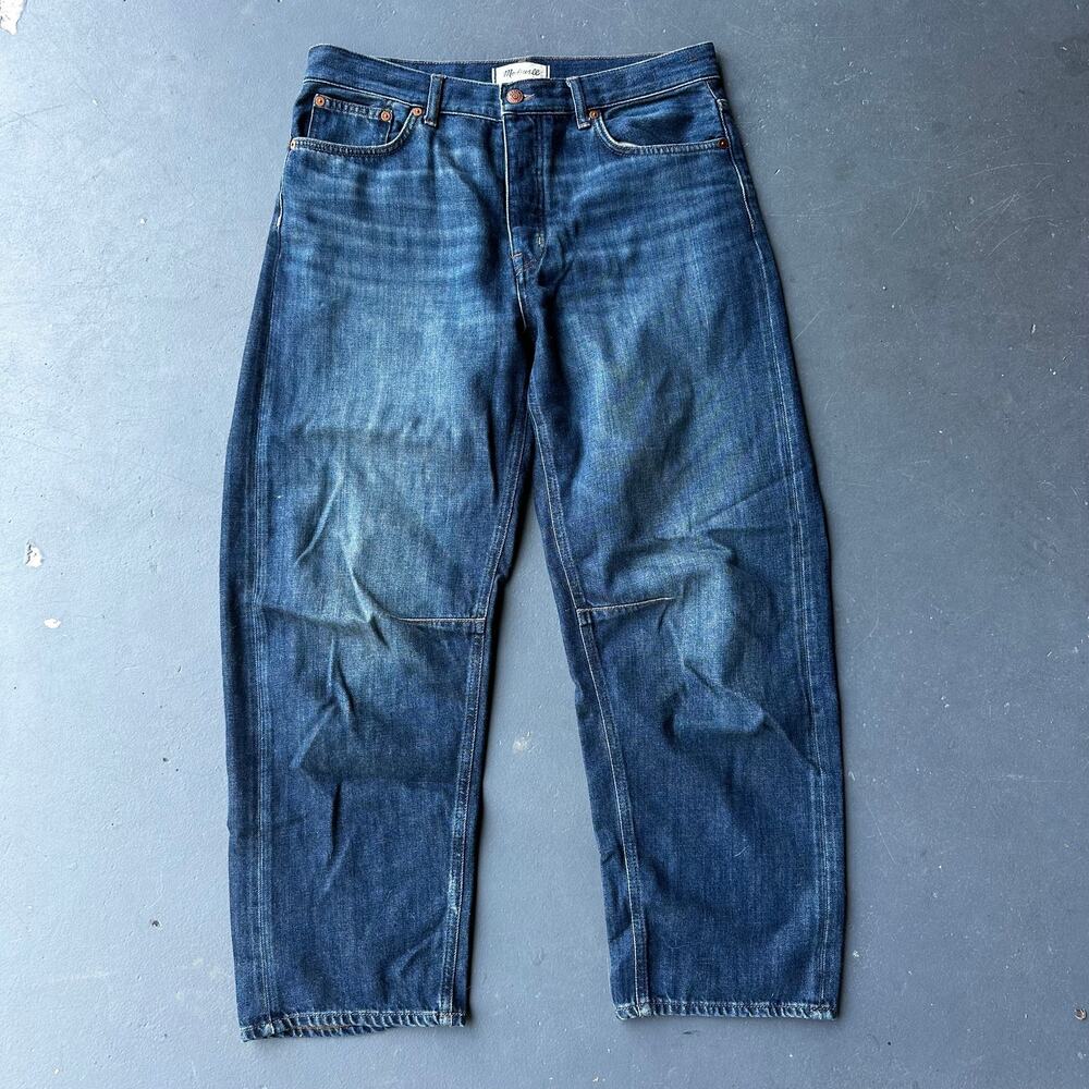 Madewell The Darted Barrel-Leg Jeans Dark Wash Size 28